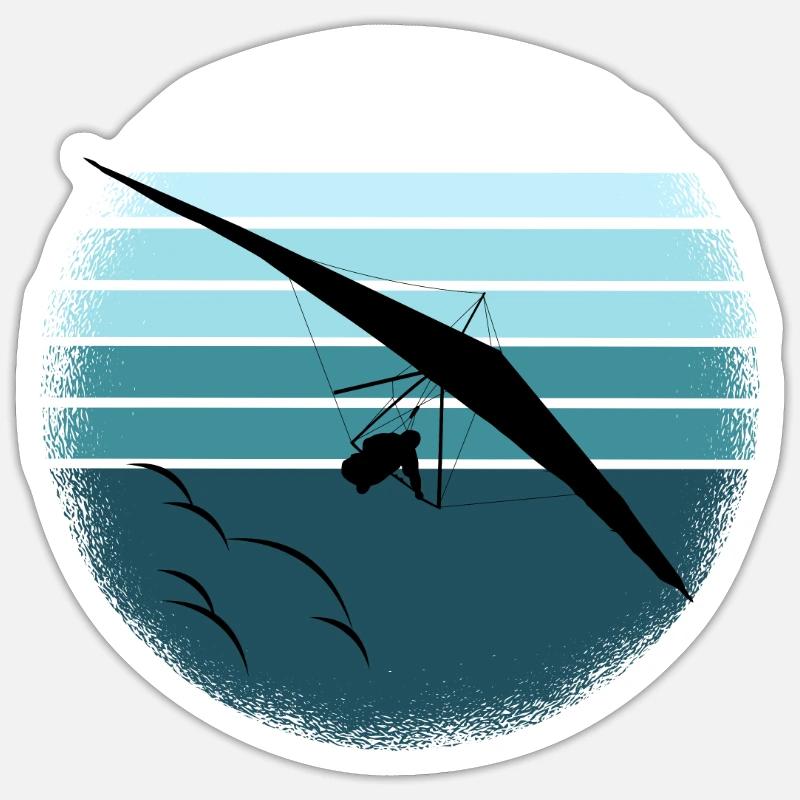 Deltaplane deltaplane deltaplane deltaplane deltaplane - Sticker taille S (10 x 10 cm) - blanc mat
