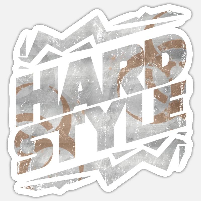 Hardstyle techno - Sticker size S (10 x 10 cm) - white matte