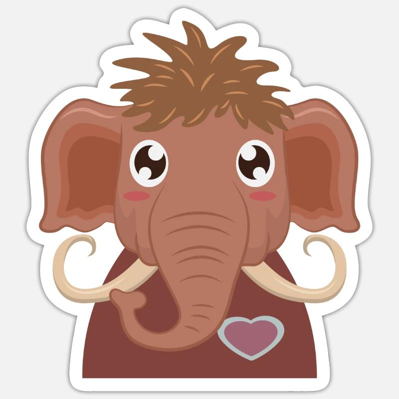 mammoth - Sticker size S (10 x 10 cm) - white matte