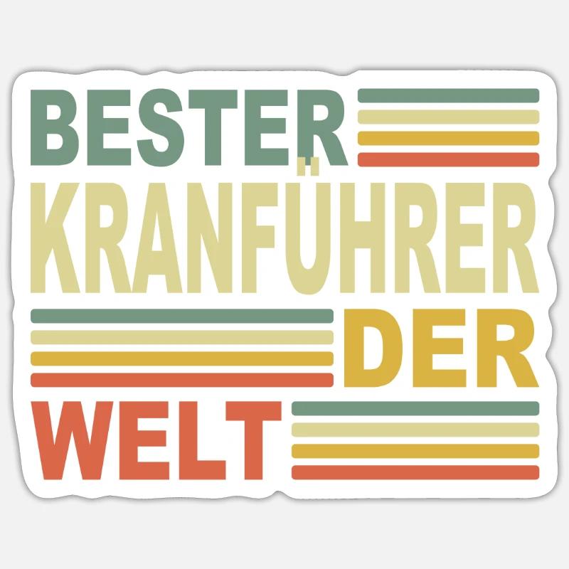 Bester Kranführer Autokran Arbeiter Kranfahrer - Sticker Größe S (10 x 10 cm) - Mattweiß