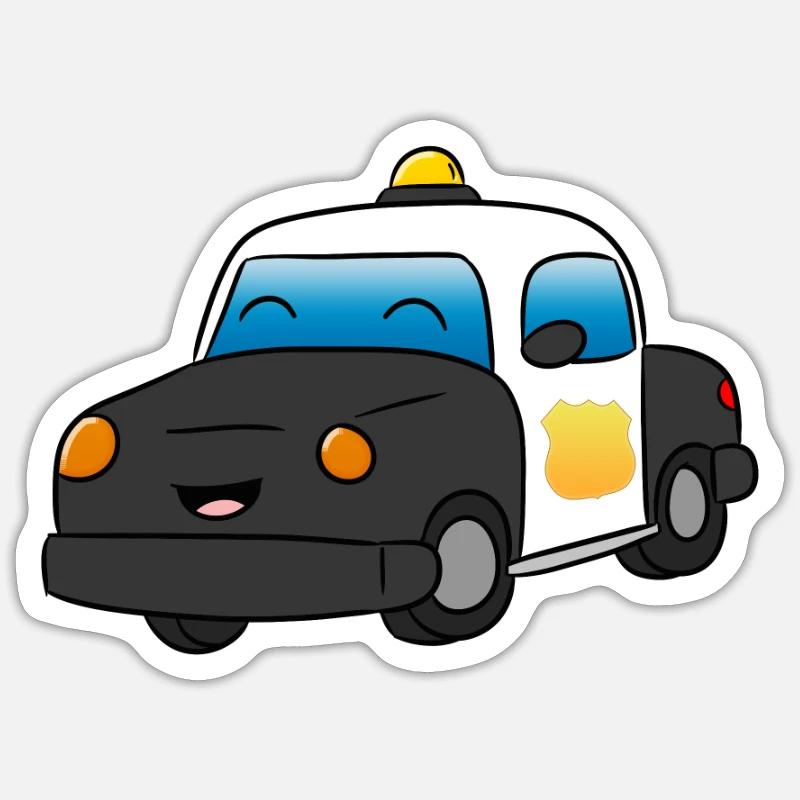 Polizei - Sticker Größe S (10 x 10 cm) - Mattweiß