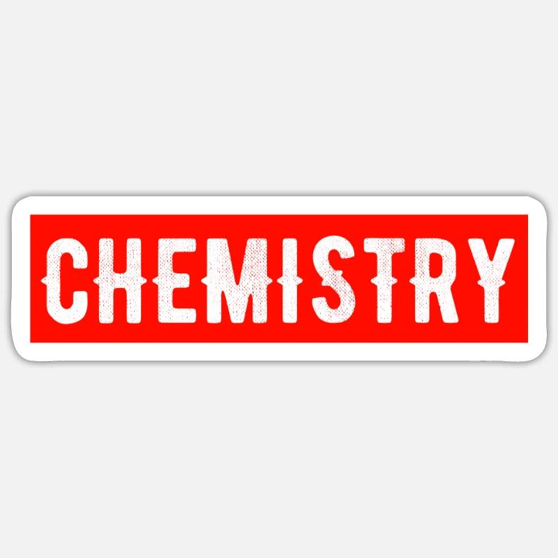 chimie - Sticker taille S (10 x 10 cm) - blanc mat