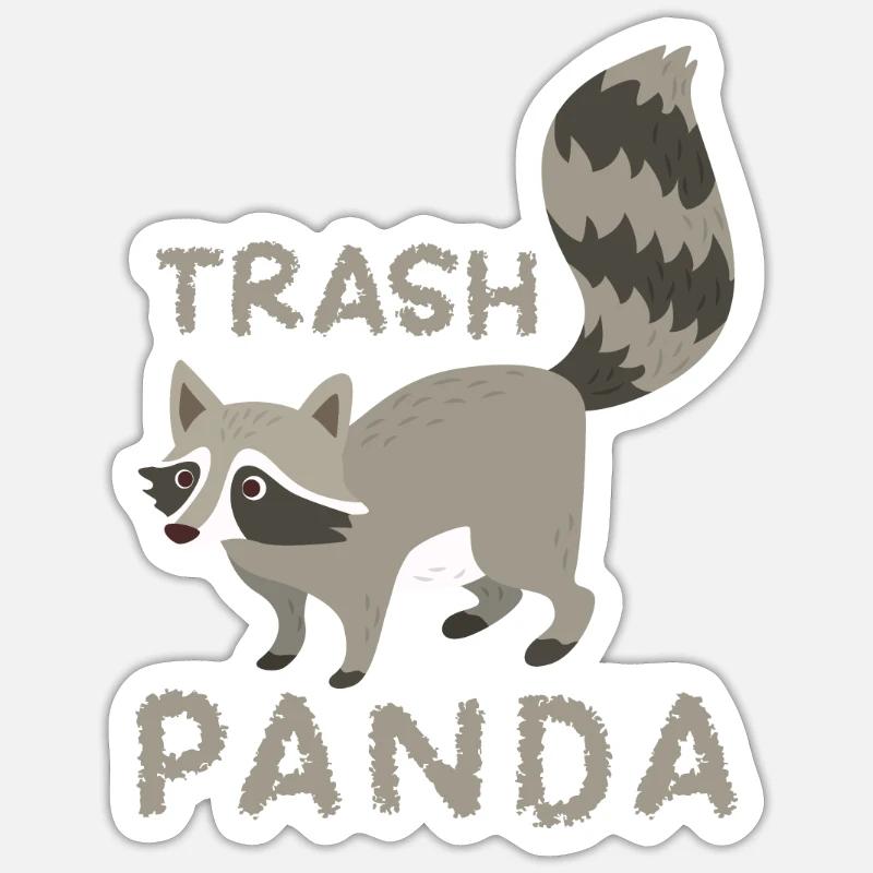 Waschbär - Sticker Größe S (10 x 10 cm) - Mattweiß