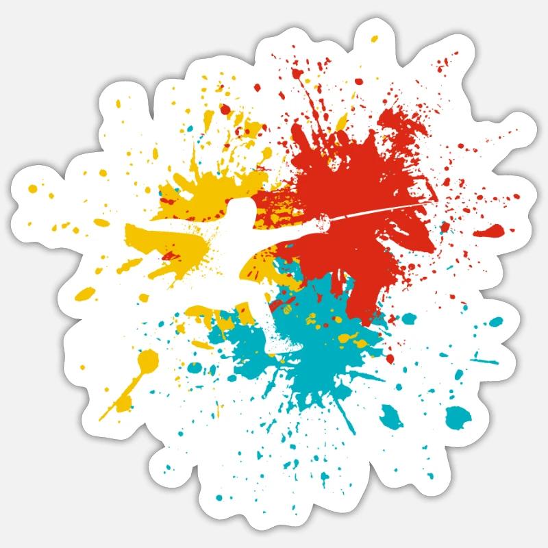 fencing - Sticker size S (10 x 10 cm) - white matte