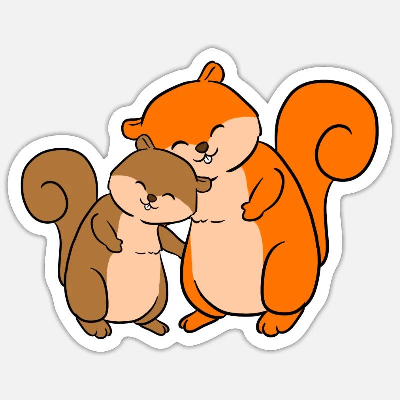 squirrel - Sticker size S (10 x 10 cm) - white matte