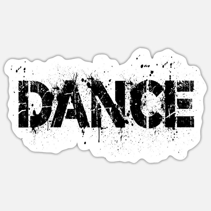 Danse - Sticker taille S (10 x 10 cm) - blanc mat