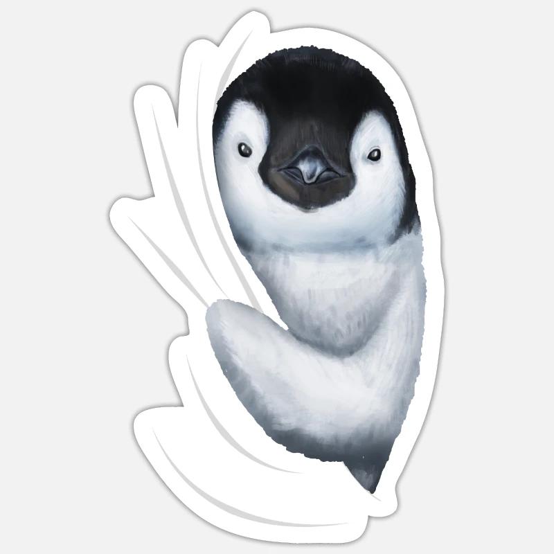 Penguin penguins penguin lover gift - Sticker size S (10 x 10 cm) - white matte