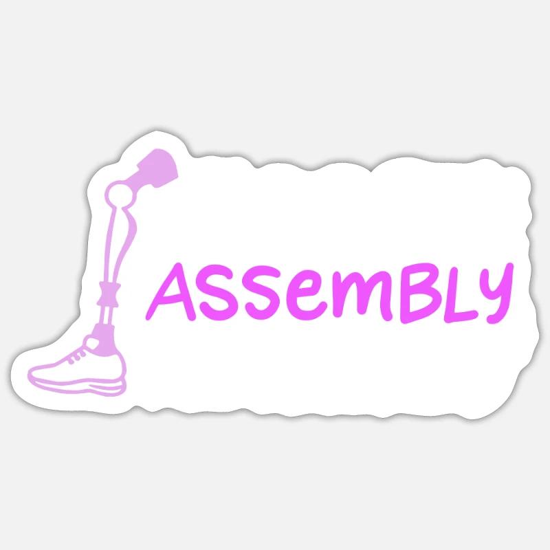 AMPUTEE: Assembly Required - Sticker size S (10 x 10 cm) - white matte
