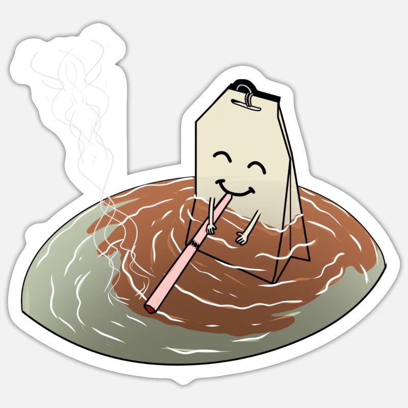 Rauchen Tee Zigarette Joint Kiffen Teebeutel Sticker Größe S (10 x 10 cm)