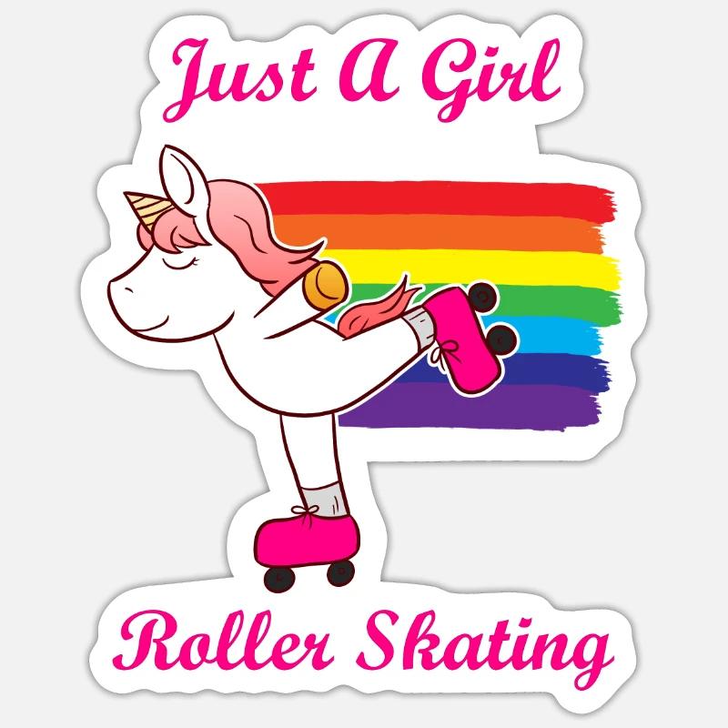 Roller Skating - Sticker Größe S (10 x 10 cm) - Mattweiß
