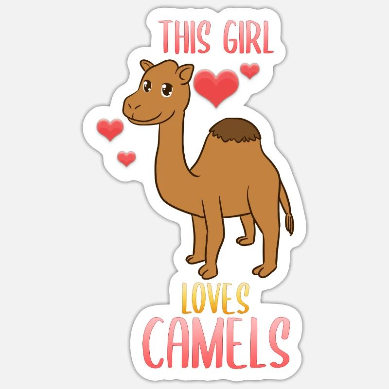 Camel lovers camel - Sticker size S (10 x 10 cm) - white matte