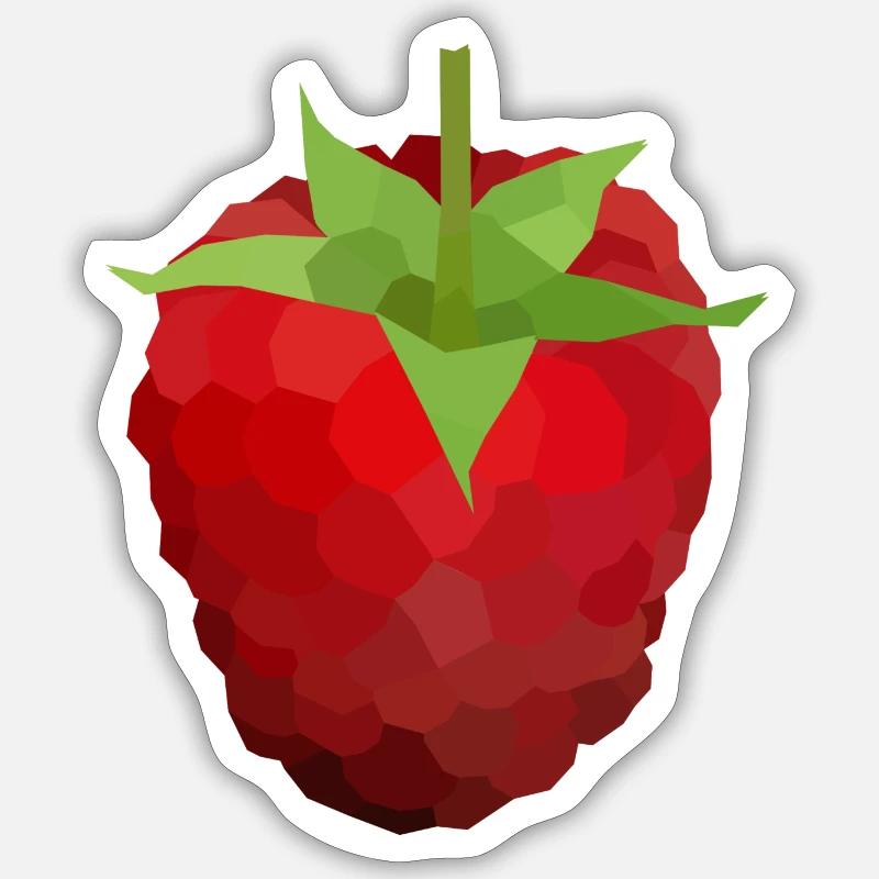 Low Poly Art [LPA] raspberry design Sticker size S (10 x 10 cm)