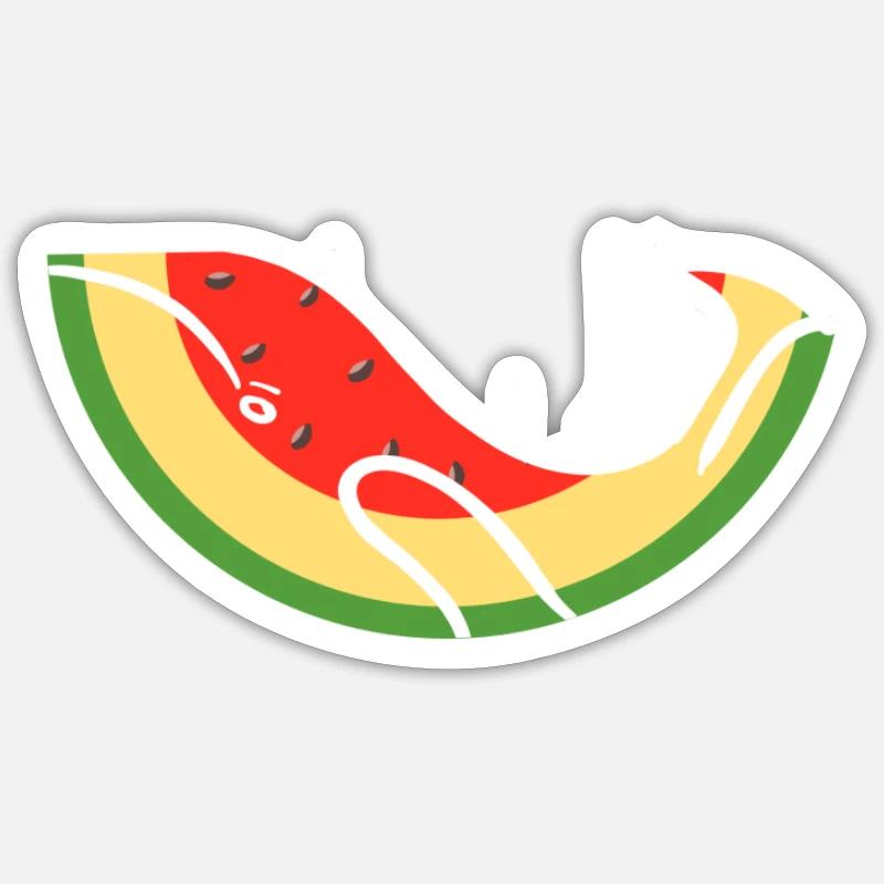 Pastèque baleine baleine melon fruité Été Sticker taille S (10 x 10 cm)