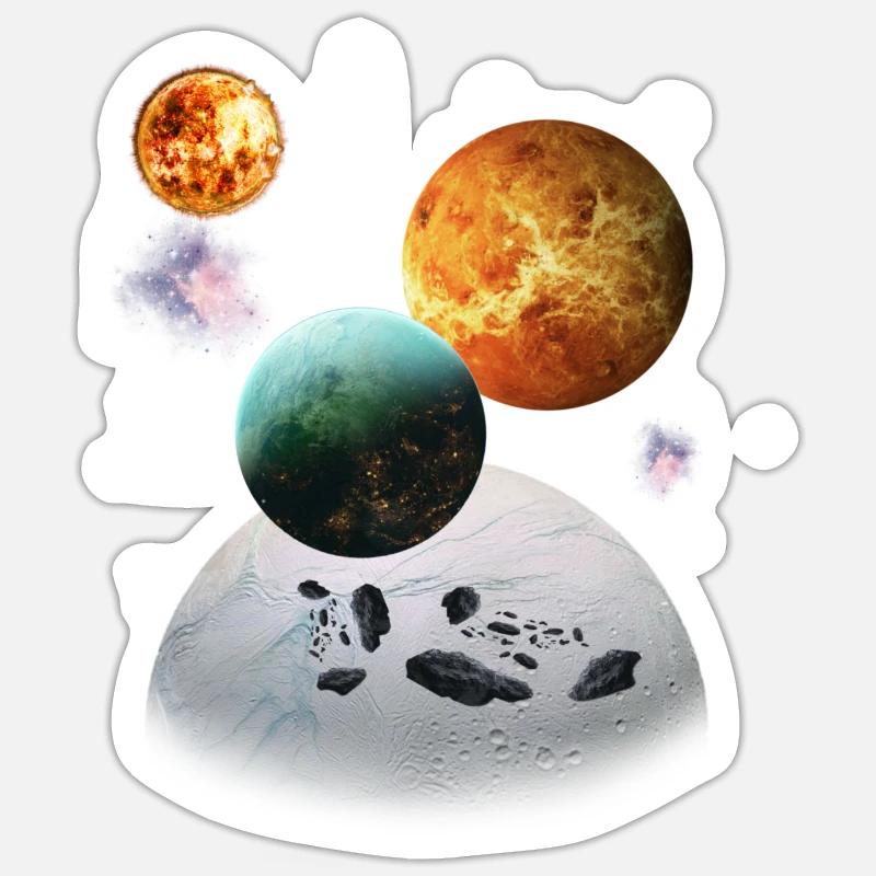 espace - Sticker taille S (10 x 10 cm) - blanc mat