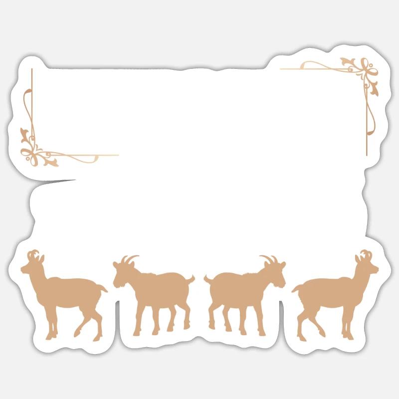 Ziege - Sticker Größe S (10 x 10 cm) - Mattweiß