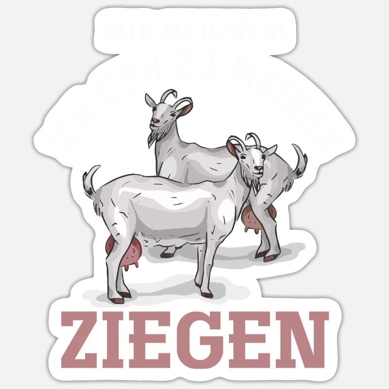 Ziege Milch Geschenkidee - Sticker Größe S (10 x 10 cm) - Mattweiß