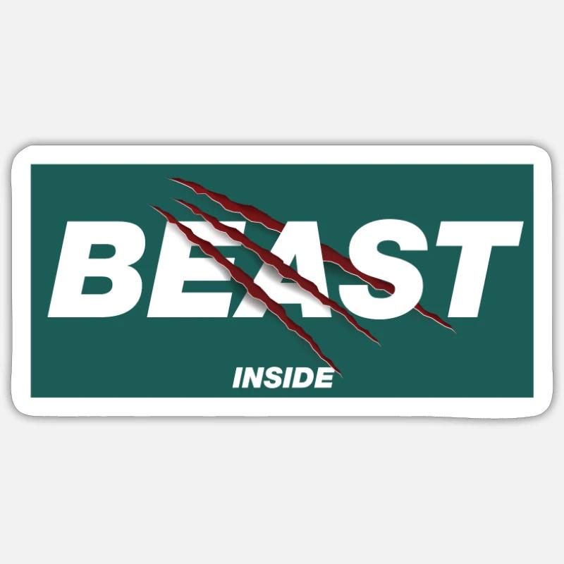 Beast Inside - Sticker size S (10 x 10 cm) - white matte