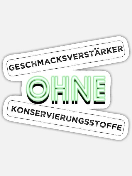 Ohne Geschmacksverstärker und Konservierungsstoffe - Sticker Größe S (10 x 10 cm) - Mattweiß