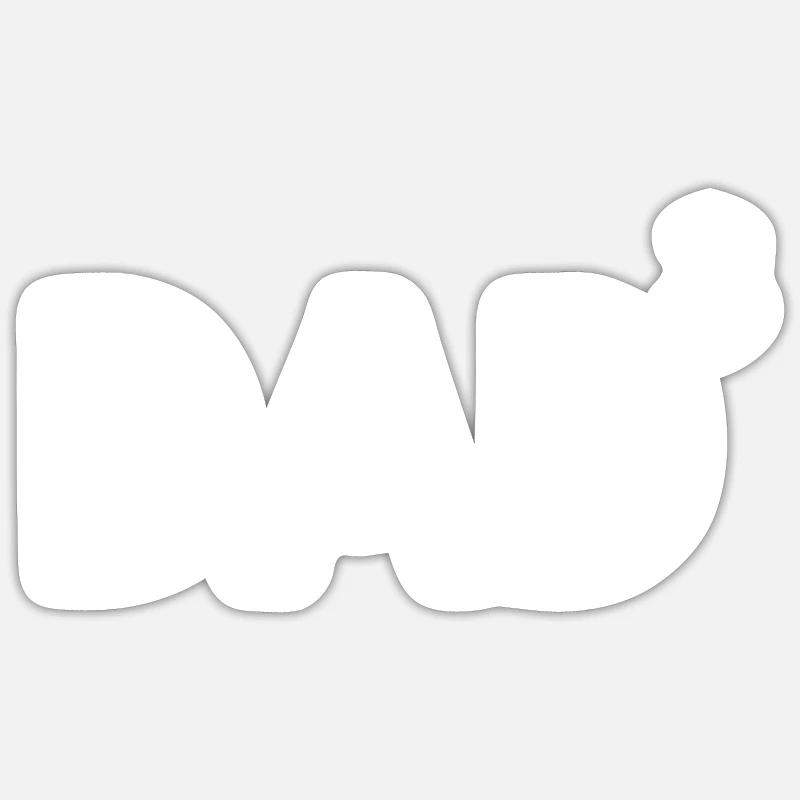 Dad³ - Sticker size S (10 x 10 cm) - white matte