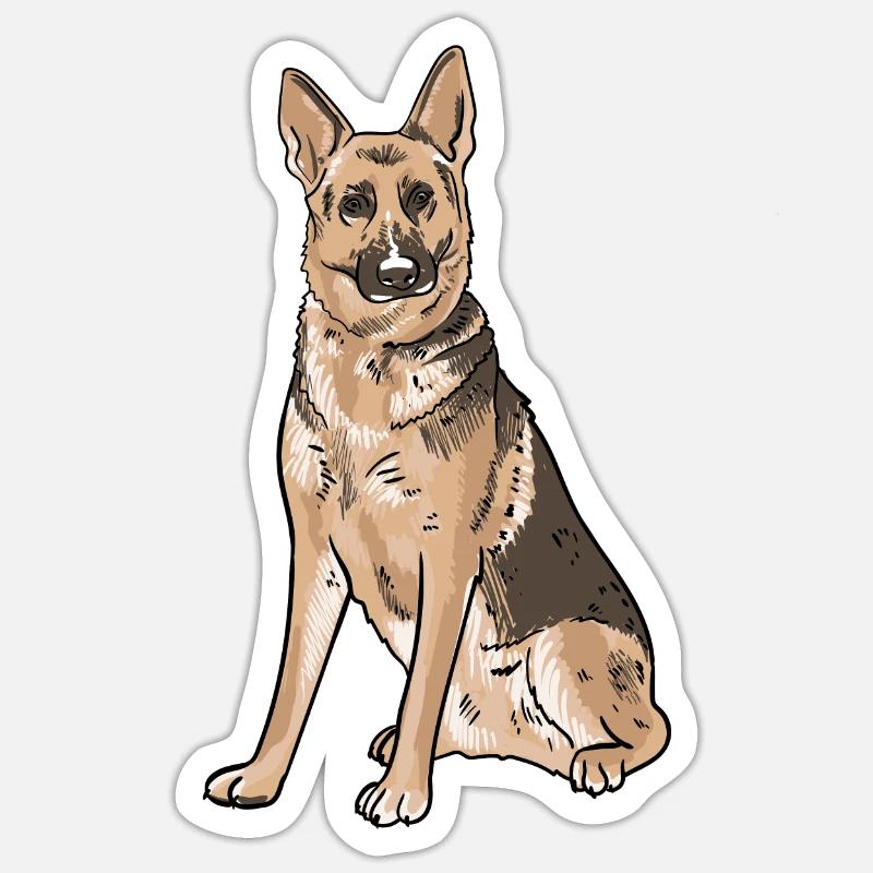 German Shepherd - Sticker size S (10 x 10 cm) - white matte