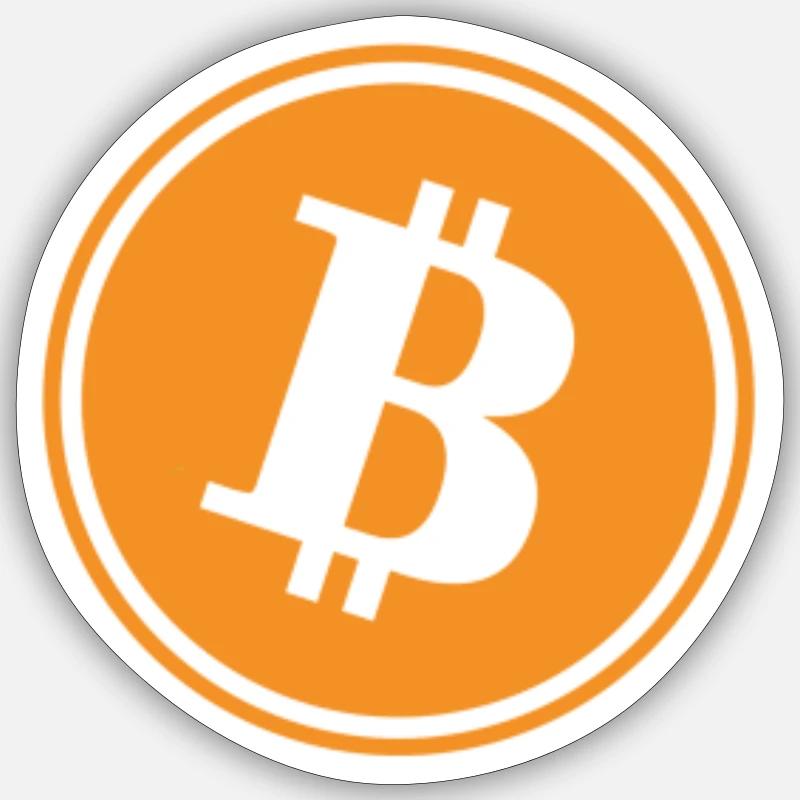 Poche avec logo Bitcoin - Sticker taille S (10 x 10 cm) - blanc mat