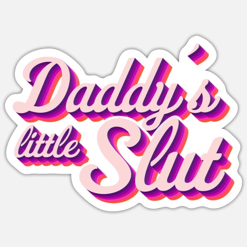 Daddy little Slut DDLG - Sticker taille S (10 x 10 cm) - blanc mat