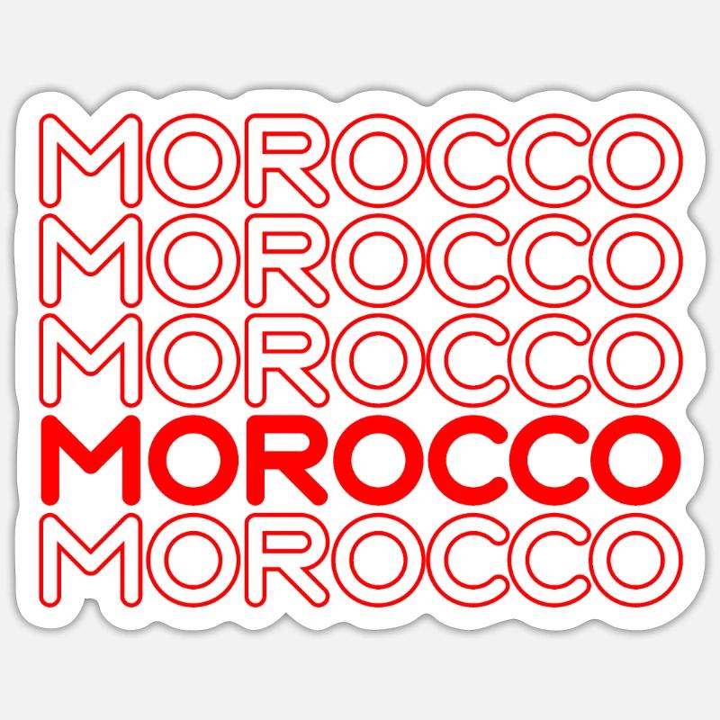 Morocco Neon Lettering Pattern - Sticker size S (10 x 10 cm) - white matte
