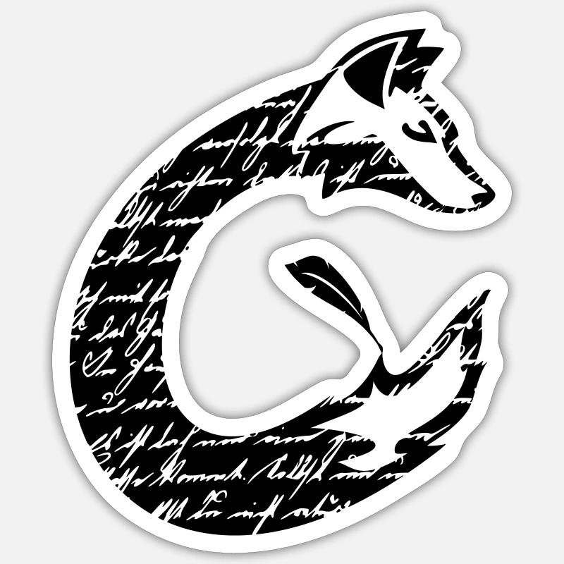 Fuchs font C-shape silhouette, black Sticker size S (10 x 10 cm)