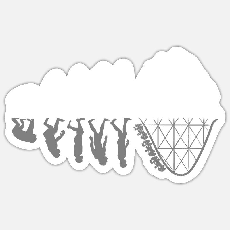 Roller coaster evolution development amusement park Sticker size S (10 x 10 cm)
