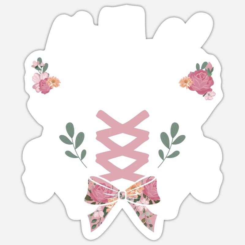 lustiges Dirndl Kostüm Design bayrischen Spruch - Sticker Größe S (10 x 10 cm) - Mattweiß