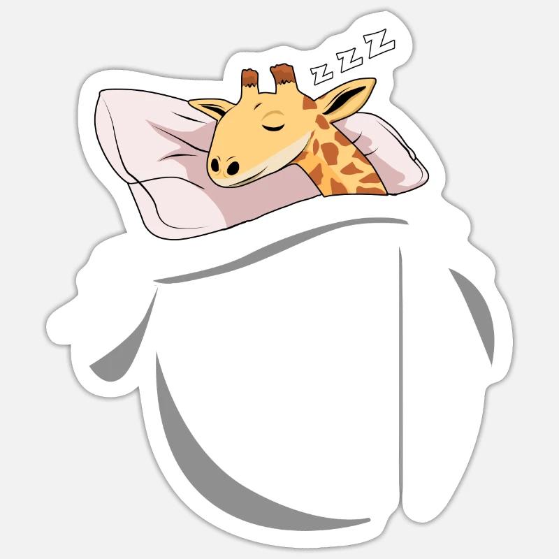 Sleeping and slumbering giraffe - Sticker size S (10 x 10 cm) - white matte