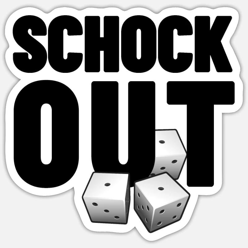 Schock Out Knobel Schocken Geschenkidee - Sticker Größe S (10 x 10 cm) - Mattweiß
