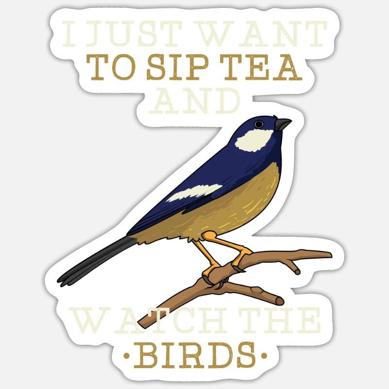 Oiseaux Observer - Sticker taille S (10 x 10 cm) - blanc mat