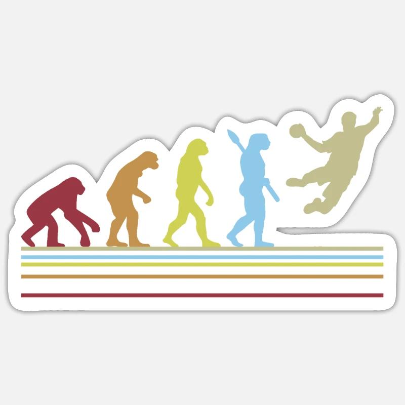 Handballs retro graphismes saut Evolution cadeau Sticker taille S (10 x 10 cm)