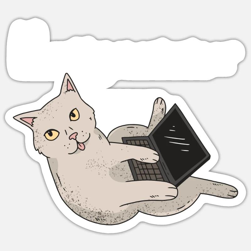 "Purrgrammer" | Katze, Cat, Programmer, Informatik Sticker Größe S (10 x 10 cm)