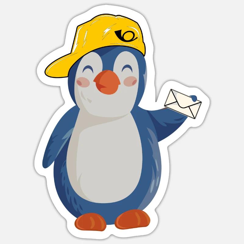 Postman Postman Postman Funny Pingu - Sticker size S (10 x 10 cm) - white matte