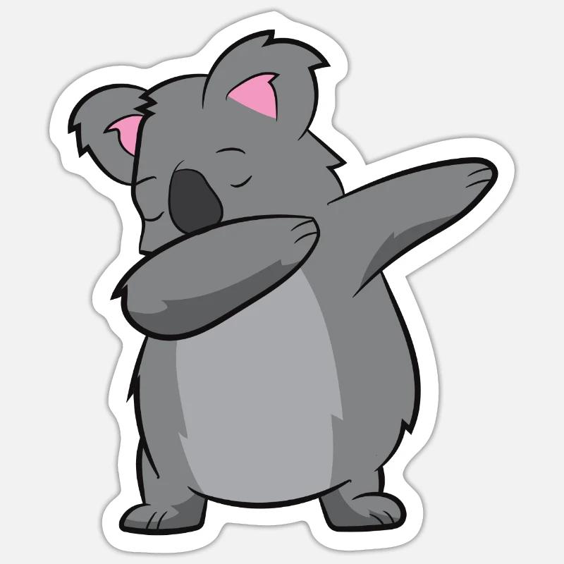 Funny Dabbing Koala - Sticker size S (10 x 10 cm) - white matte