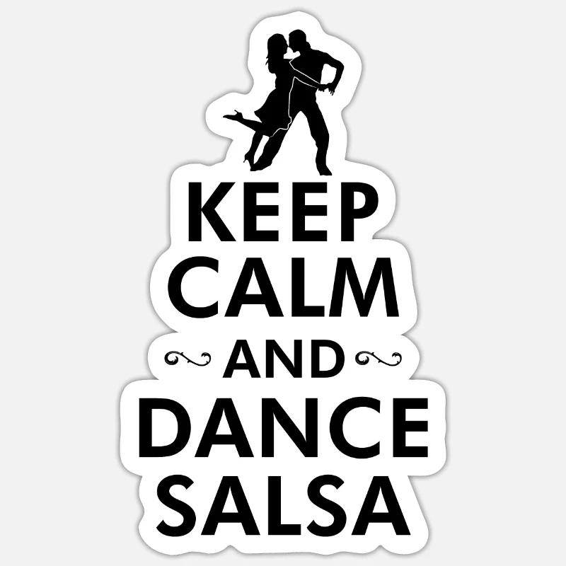 DANSE SALSA - Sticker taille S (10 x 10 cm) - blanc mat