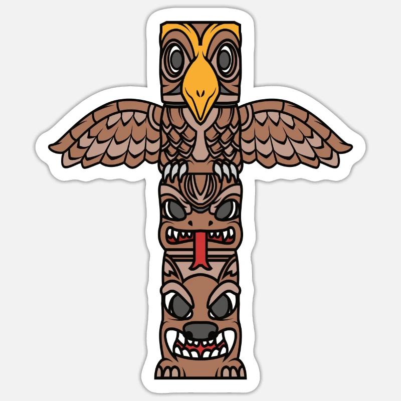 coiffe indienne indienne - Sticker taille S (10 x 10 cm) - blanc mat