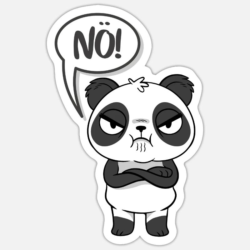 Lustiger Panda im Comic Style - Einfach mal NÖ Sticker Größe S (10 x 10 cm)