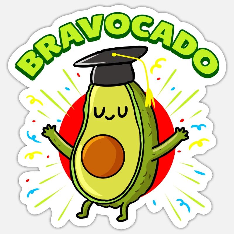 Bravocado avocado lover - Sticker size S (10 x 10 cm) - white matte