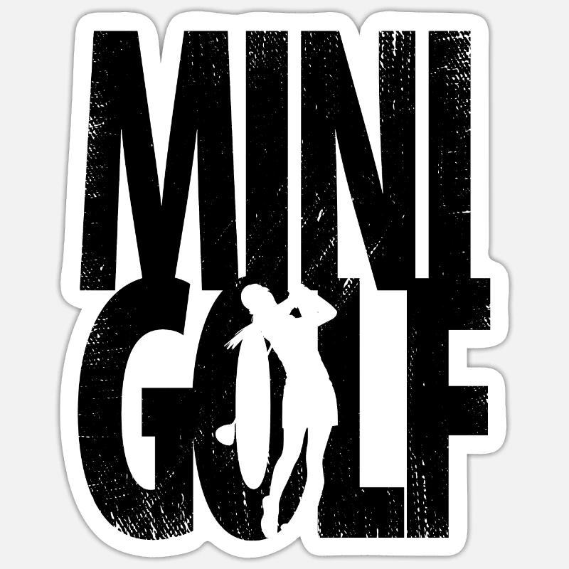 MINIGOLF MINIGOLFER MINIGOLFER - Sticker taille S (10 x 10 cm) - blanc mat