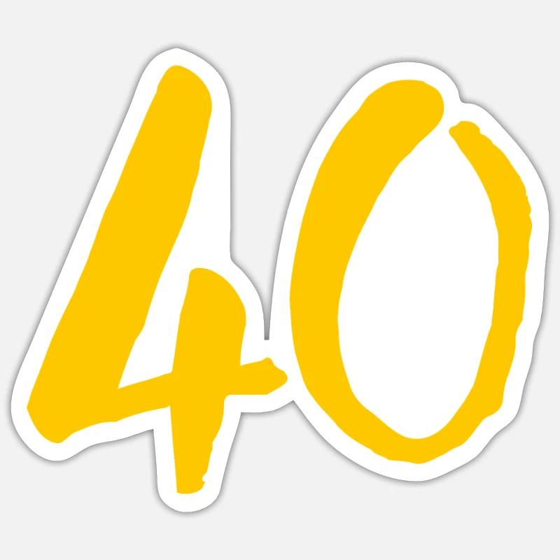 40 runder Geburtstag vierzig - Sticker Größe S (10 x 10 cm) - Mattweiß