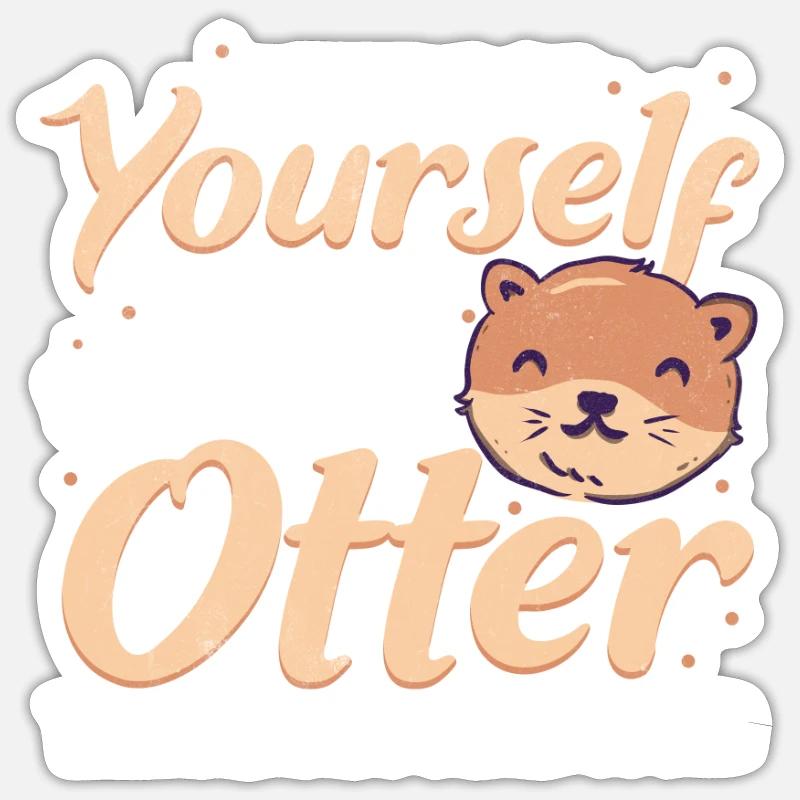 otter - Sticker size S (10 x 10 cm) - white matte