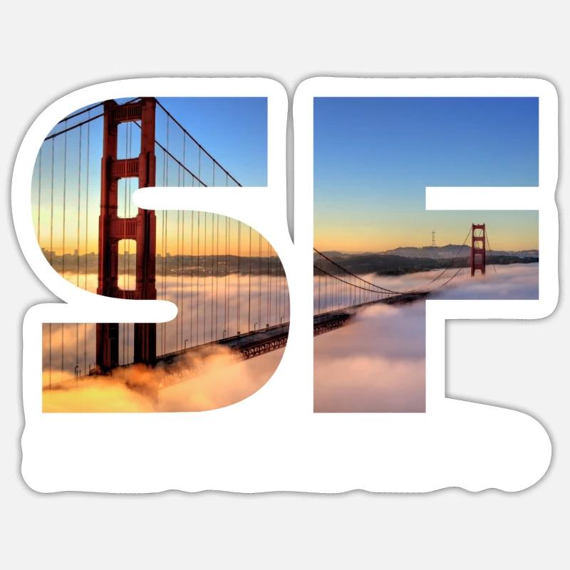 San Francisco - Sticker size S (10 x 10 cm) - white matte