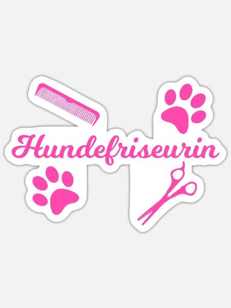Hundefriseurin Beruf Geschenk Lustig Frauen - Sticker Größe S (10 x 10 cm) - Mattweiß