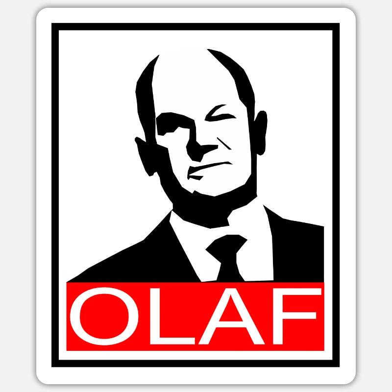 OLAF, oui il peut - Sticker taille S (10 x 10 cm) - blanc mat