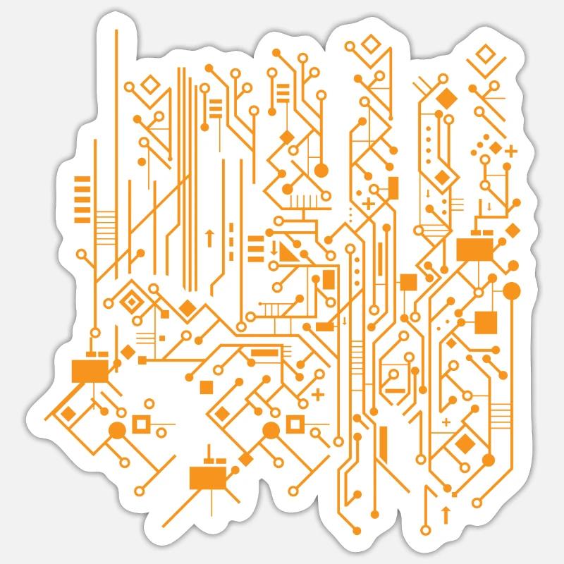 Mainboard motherboard circuit cpu nerd - Sticker size S (10 x 10 cm) - white matte