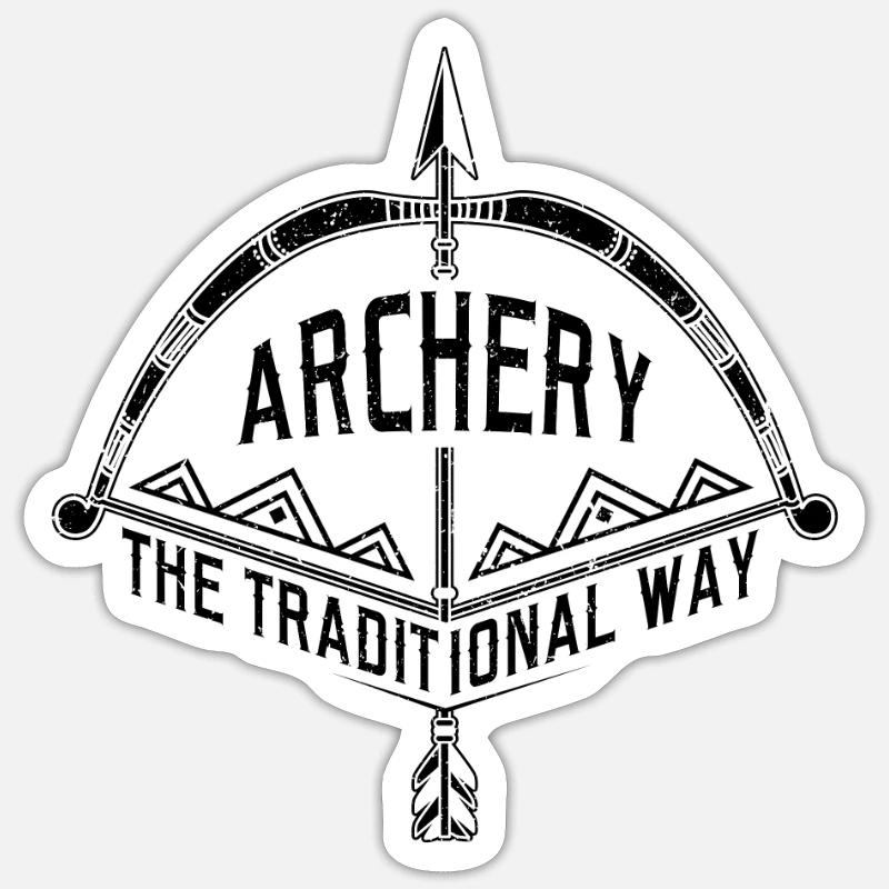Tir à l'arc à la manière traditionnelle arc et flèche Sticker taille S (10 x 10 cm)