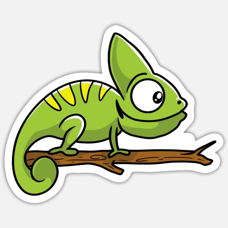 caméléon - Sticker taille S (10 x 10 cm) - blanc mat